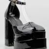 Forever Twice 13 Women's Closed Toe Patent Platform Block High Heels -Bamboo Store Twice 13 BlackPat 1