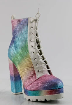 VIVIAN-15 Womans Heeled Studded Combat Boots