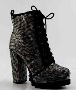 VIVIAN-15 Womans Heeled Studded Combat Boots -Bamboo Store VIVIAN15 5