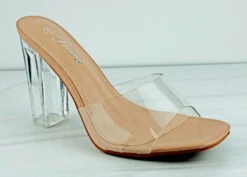 Forever Veronica 20 Women's Clear Band Block Heeled Sandals -Bamboo Store Veronica