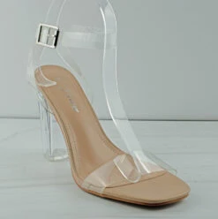 Forever Veronica 28 Women's Clear Band Block Heeled Sandals