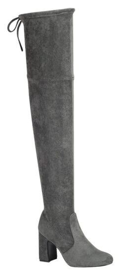 Forever Weismann 01 Womens Almond Toe Thigh High Upper Tie Closure Heeled Boots -Bamboo Store WEISMANN01