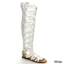Forever Atta 17 Womens Knee High Buckle Embellish Caged Gladiator Sandals -Bamboo Store WHITE 9 WHITE 6 WHITE 5 WHITE 7 WHITE 8 WHITE 10 WHITE 11 WHITE 8.5 WHITE 6.5 WHITE 5.5 WHITE 7.5 FOREVER ATTA 17 Womens Keen High Strappy Gladiator Sandals ce87b6bd 0097 4f71 b358 16