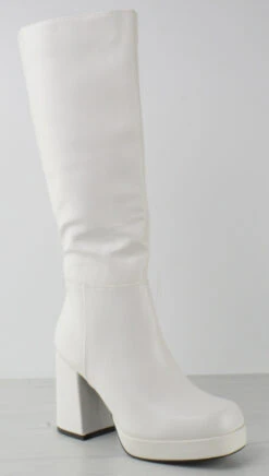 Bamboo Waking 03 Women's Round Toe Knee High Platform Block Heeled Boots