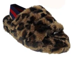 Warmness 02 Womens Super Soft Ankle Strapped Slides -Bamboo Store Warmness02Leopard 3