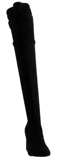 Forever Weismann 01 Womens Almond Toe Thigh High Upper Tie Closure Heeled Boots