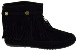 Western 19 Womens Ankle Fringe Moccasin Ankle Boots 25 Western 19 Womens Ankle Fringe Moccasin Ankle Boots -Bamboo Store Western19Black 2