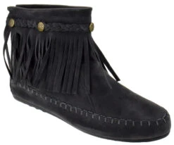 Western 19 Womens Ankle Fringe Moccasin Ankle Boots 27 Western 19 Womens Ankle Fringe Moccasin Ankle Boots -Bamboo Store Western19Grey 1