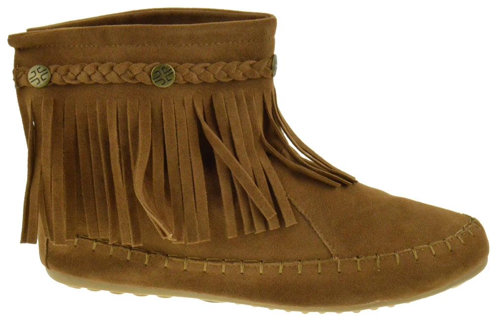 Western 19 Womens Ankle Fringe Moccasin Ankle Boots 5 Western 19 Womens Ankle Fringe Moccasin Ankle Boots - Image 3