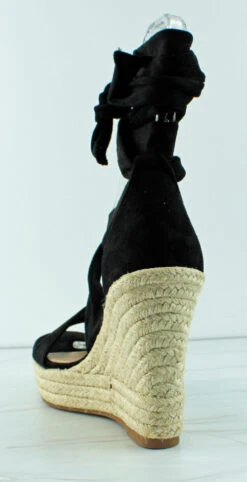 Forever Winn 28 Women's Tie Up High Wedge 7 Forever Winn 28 Women's Tie Up High Wedge -Bamboo Store Winn28Black 3