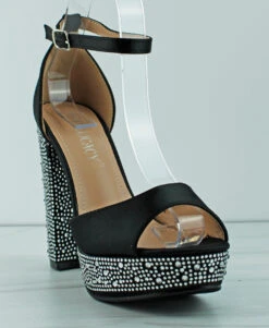 Forever Yula 11 Women's Platform Block Heel Rhinestone