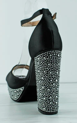 Forever Yula 11 Women's Platform Block Heel Rhinestone 10 Forever Yula 11 Women's Platform Block Heel Rhinestone -Bamboo Store Yula11Black 3