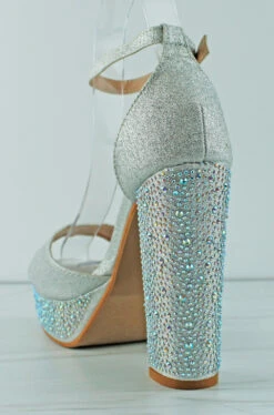 Forever Yula 11 Women's Platform Block Heel Rhinestone 13 Forever Yula 11 Women's Platform Block Heel Rhinestone -Bamboo Store Yula11Silver 3
