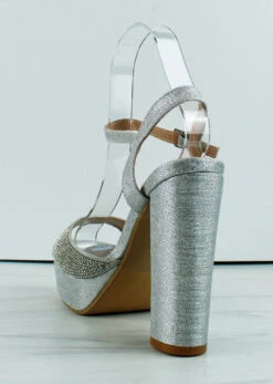 Forever Yula-30 Womens Platform Block Heel Rhinestone Sandals -Bamboo Store Yula30 1