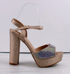 Forever Yula-30 Womens Platform Block Heel Rhinestone Sandals -Bamboo Store Yula30 3