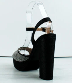 Forever Yula-30 Womens Platform Block Heel Rhinestone Sandals -Bamboo Store Yula30 7