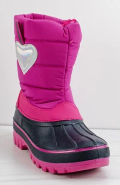 Yulie 07Y Little Girl's Heart Mid CalfSnow Boots -Bamboo Store Yulie07YPink