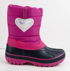 Yulie 07Y Little Girl's Heart Mid CalfSnow Boots -Bamboo Store Yulie07YPink2