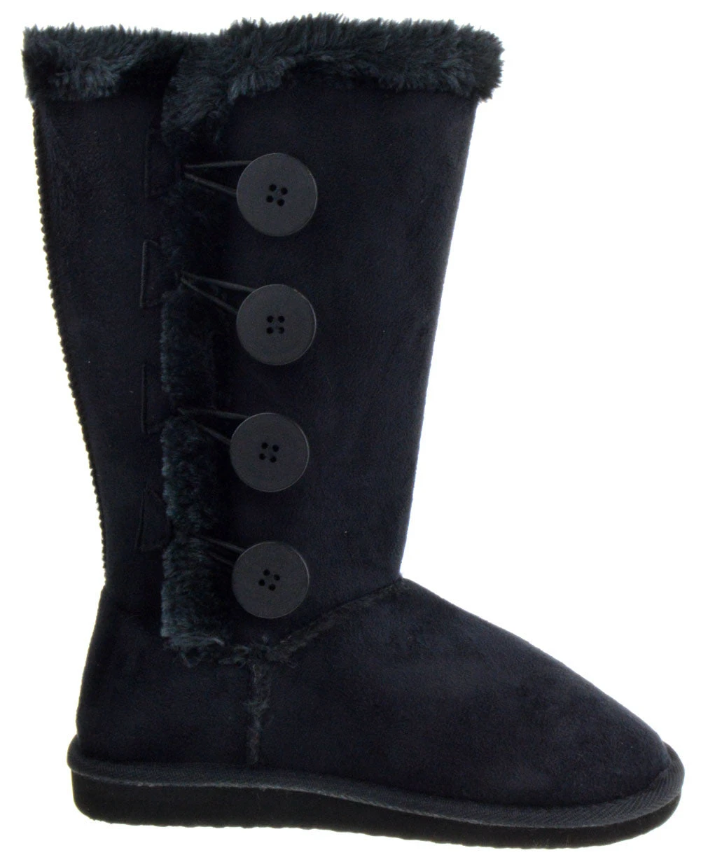 Aling 33 Womens 4 Button Shearling Boots 4 Aling 33 Womens 4 Button Shearling Boots - Image 2