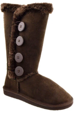 Aling 33 Womens 4 Button Shearling Boots 12 Aling 33 Womens 4 Button Shearling Boots -Bamboo Store aling 33 brown 1