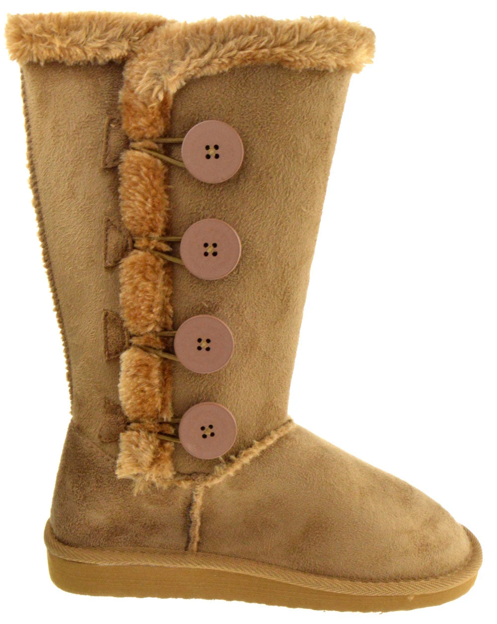 Aling 33 Womens 4 Button Shearling Boots 6 Aling 33 Womens 4 Button Shearling Boots - Image 4