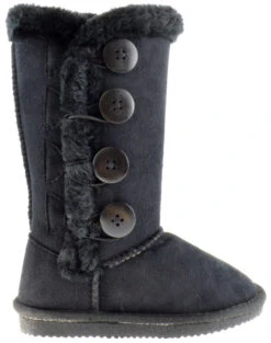 Anissa 3K Girl's 4 Button Shearling Boot -Bamboo Store anissa 3k black 2