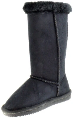 Anissa 3K Girl's 4 Button Shearling Boot -Bamboo Store anissa 3k black 3