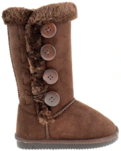 Anissa 3K Girl's 4 Button Shearling Boot -Bamboo Store anissa 3k brown 2