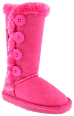 Anissa 3K Girl's 4 Button Shearling Boot -Bamboo Store anissa 3k fuchsia 1