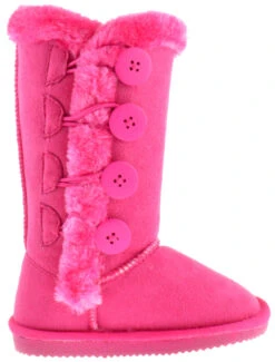 Anissa 3K Girl's 4 Button Shearling Boot -Bamboo Store anissa 3k fuchsia 2