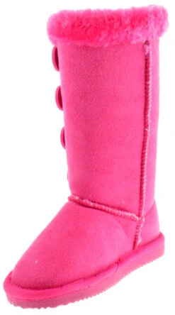Anissa 3K Girl's 4 Button Shearling Boot -Bamboo Store anissa 3k fuchsia 3