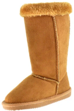 Anissa 3K Girl's 4 Button Shearling Boot -Bamboo Store anissa 3k tan 3