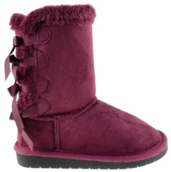 Ann 34K Girls Shearling Bowtie Fur Boots 14 Ann 34K Girls Shearling Bowtie Fur Boots -Bamboo Store ann34kw 2