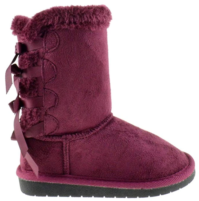 Ann 34K Girls Shearling Bowtie Fur Boots 5 Ann 34K Girls Shearling Bowtie Fur Boots - Image 3