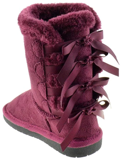Ann 34K Girls Shearling Bowtie Fur Boots 4 Ann 34K Girls Shearling Bowtie Fur Boots - Image 2