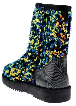 Forever Annie 42 Women's Sequined Mid Calf Shearling Slip OnBoots -Bamboo Store annie42dazzle 3