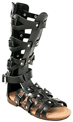 Atta 07K Girls Strappy Knee HighGladiator Flat Sandals