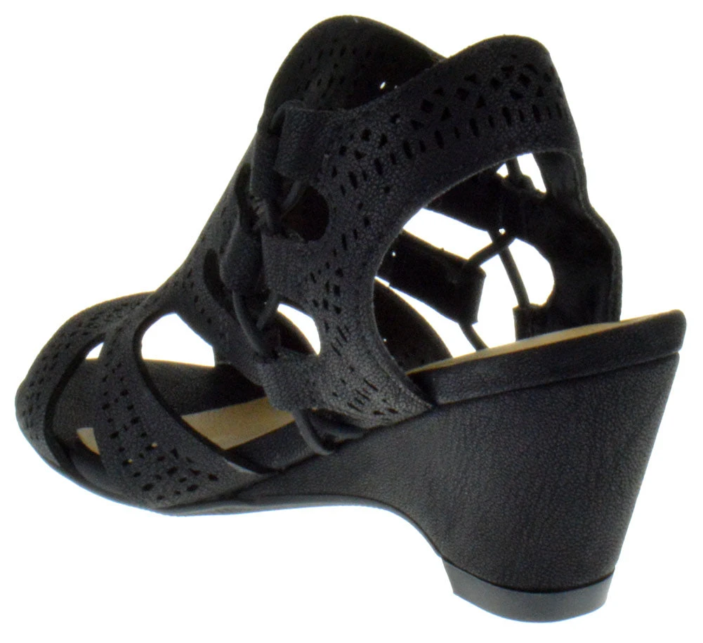 ZUKA-11S Little Girls Cut Out Peep Toe Sandals 5 ZUKA-11S Little Girls Cut Out Peep Toe Sandals - Image 3