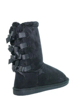 Ann 34 Women's Faux Fur Bowtie Shearling Boot -Bamboo Store black3 02f5e635 7624 4028 b693 e115e76ec99a