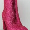 Brazil 8 Women's Pointed Toe Rhinestone Heeled Ankle Booties