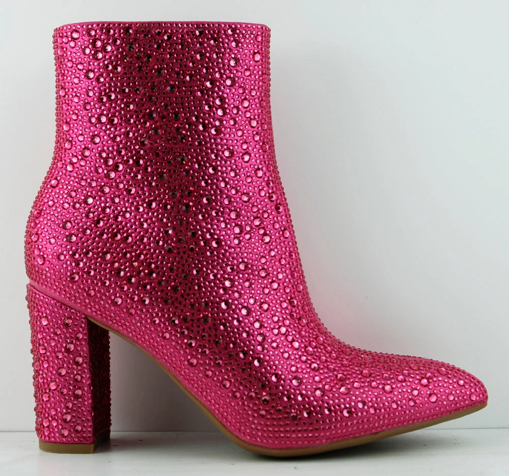 Brazil 8 Women's Pointed Toe Rhinestone Heeled Ankle Booties 4 Brazil 8 Women's Pointed Toe Rhinestone Heeled Ankle Booties - Image 2