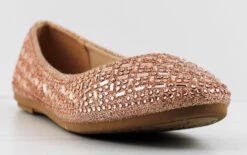 Bruce 5 Women's Rhinestone Embellished Almond Toe Flats -Bamboo Store bruce5champagne2
