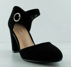 Forever Cello 29 Women's Thick Buckle Closed Toe Block Heels