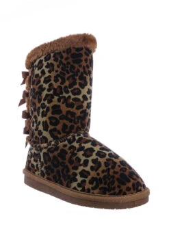 Ann 34 Women's Faux Fur Bowtie Shearling Boot -Bamboo Store cheetah2