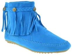 Cherokee 01 Womens Ankle Fringe Boots -Bamboo Store cherokee 1 blue 1