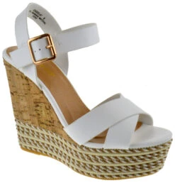 Bamboo Choice 47 Womens High Heel Strappy Cork Wedges