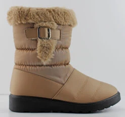 Chris 6 Women's Weatherproof Buckle Ankle Booties -Bamboo Store chris6taupe2