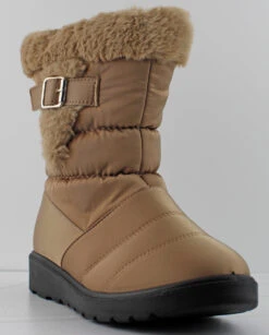 Chris 6 Women's Weatherproof Buckle Ankle Booties -Bamboo Store chris6taupe3