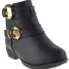 CL-14A Baby Girls Heeled Strappy Ankle Boots -Bamboo Store cl 14a black 1