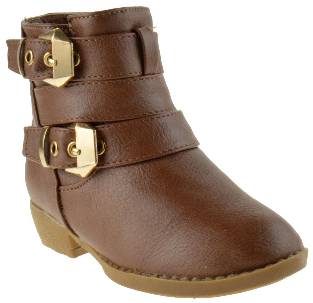 CL-14A Baby Girls Heeled Strappy Ankle Boots 5 CL-14A Baby Girls Heeled Strappy Ankle Boots - Image 3